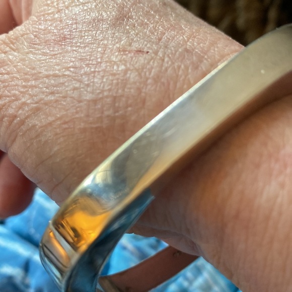Rectangle Sterling Silver 925  bangle  marked MexicoTD 54 also marked - Picture 8 of 11